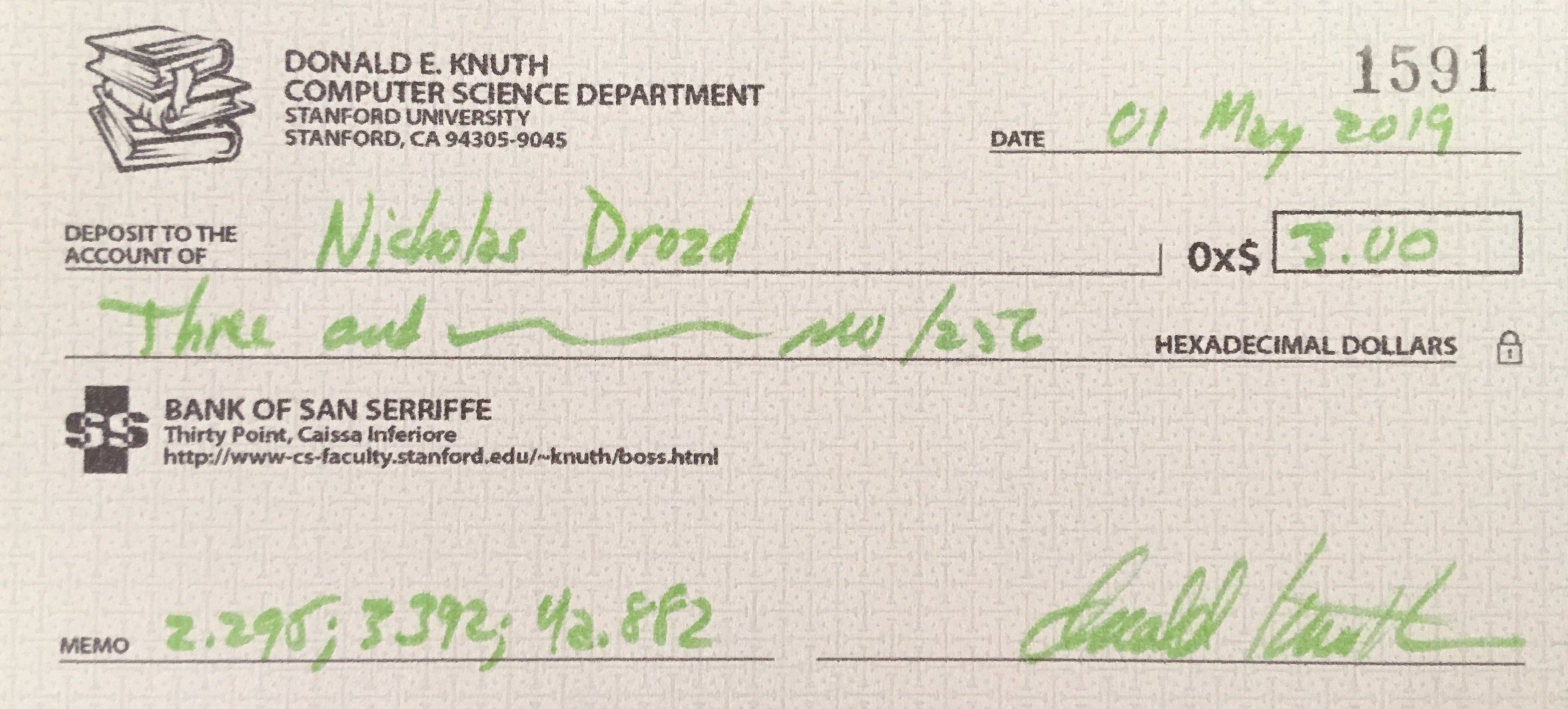 I Got A Knuth Check For 0x 3 00 Something Something Programming